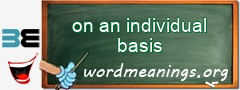 WordMeaning blackboard for on an individual basis
